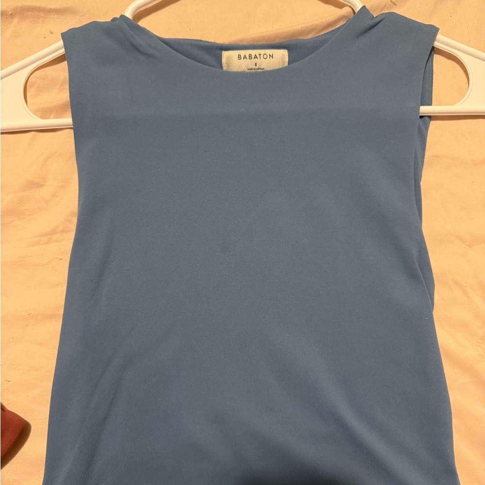 Babaton Sky Blue Sleeveless Blouse